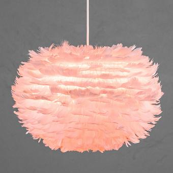 Подвесной светильник Eos Hanging Lamp With White Cord Medium перья Light Rose Feathers