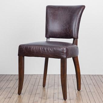 Стул Mimi Dining Chair, Antique Wood натуральная кожа Biker Dark Brown