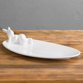 Oval Serving Plate Rabbit Romantic