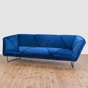 Трёхместный диван Hexo 3 Seater полиэстер Blue Velvet