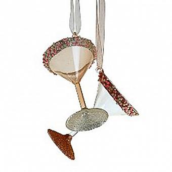 Набор из 2-х ёлочных игрушек Set Of 2 Glass Hangers Martini Glasses 9 cm
