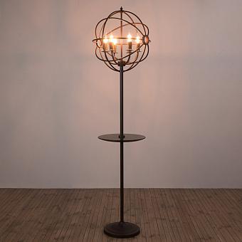Торшер со столиком Gyro Floor Lamp With Tray металл Antique Rust