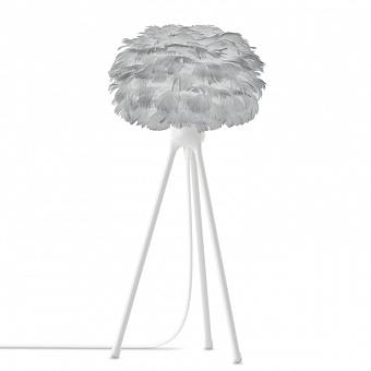 Настольная лампа Eos Table Lamp With White Tripod Micro перья Light Grey Feathers