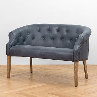 Двухместный диван Marshall 2 Seater, Oak Sandwashed натуральная кожа Evening Blue