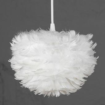 Подвесной светильник Eos Hanging Lamp With White Cord Micro перья White Feathers