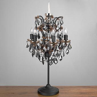 Настольная лампа Crystal Table Lamp хрусталь и металл Grey-Gold Crystal and Matte Black Metal