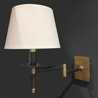 Бра Leather Copper Wallsconce With Shade Beige Linen