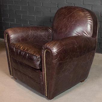 Кресло Flea Market Chair натуральная кожа Biker Dark Brown