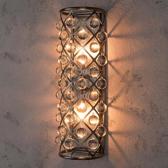Бра Zig Zag Sconce хрусталь и металл Clear Crystal and Natural Metal