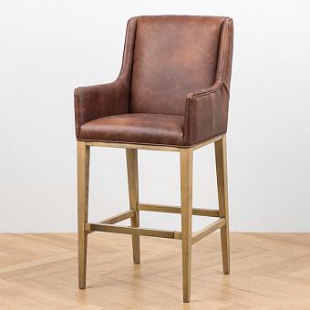 Барный стул Margarita Barstool With Arms, Oak Brown натуральная кожа Autumn Brown
