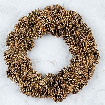 Венок Pinecone Wreath Gold 46 cm