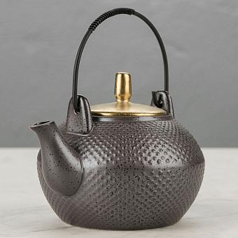 Ceylon Teapot Black And Gold