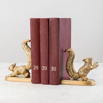 Набор из 2-х держателей для книг Bookend Golden Squirrels