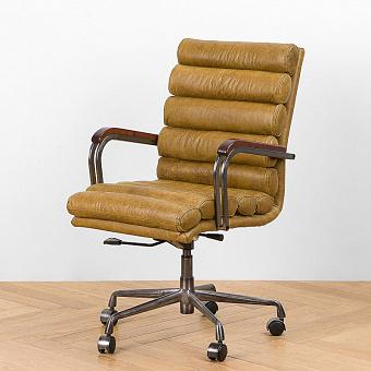 Кресло Ufficio Torino Armchair, Red Brown Wood D натуральная кожа Birmingham Chestnut