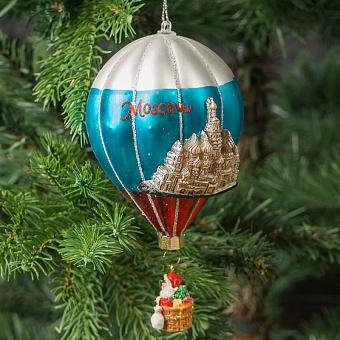 Ёлочная игрушка Glass Moscow Santa Balloon 14 cm