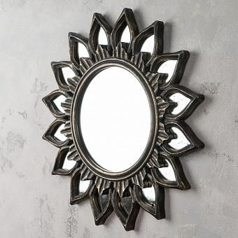 Зеркало Wooden Round Flower Mirror