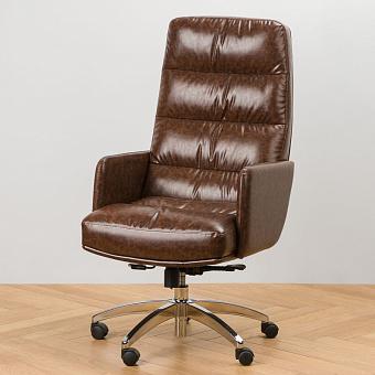 Кресло Manager Chair искусственная кожа Dark Brown
