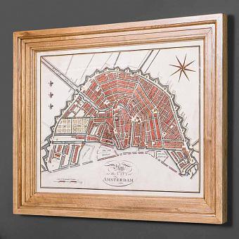 Картина-принт Classic Map Amsterdam, Weathered Oak дуб Weathered Oak