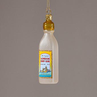 Ёлочная игрушка Gin Bottle White Yellow 12,5 cm