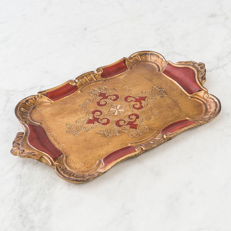 Antoinette Tray Gold And Red