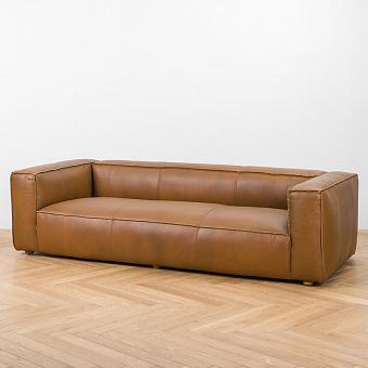 Трёхместный диван Jonathan 3 Seater D натуральная кожа Camel