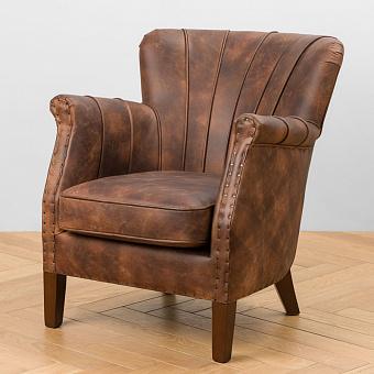 Кресло Lyon Chair натуральная кожа Autumn Brown