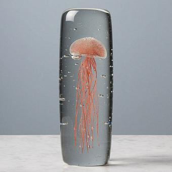 Пресс-папье Cylinder Glass Paperweight Red Jellyfish