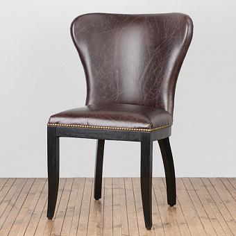 Стул Richmond Dining Chair, Black Wood натуральная кожа Biker Dark Brown