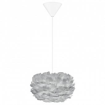 Подвесной светильник Eos Hanging Lamp With White Cord Micro перья Light Grey Feathers