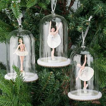 Набор из 3-х ёлочных игрушек Set Of 3 Glass Dome Ballerinas 15,5 cm