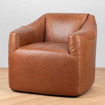 Кресло Rumple Chair натуральная кожа Buff Burnished Nutmeg