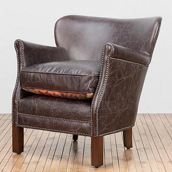 Кресло Professor Chair, Antique Wood натуральная кожа Biker Dark Brown