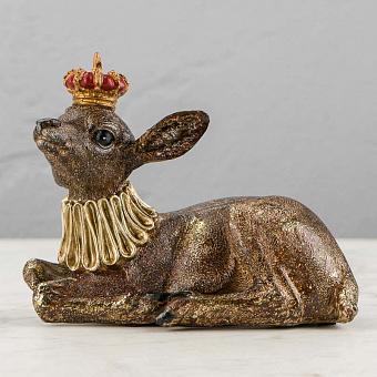 Статуэтка Deer With Crown Brown Gold