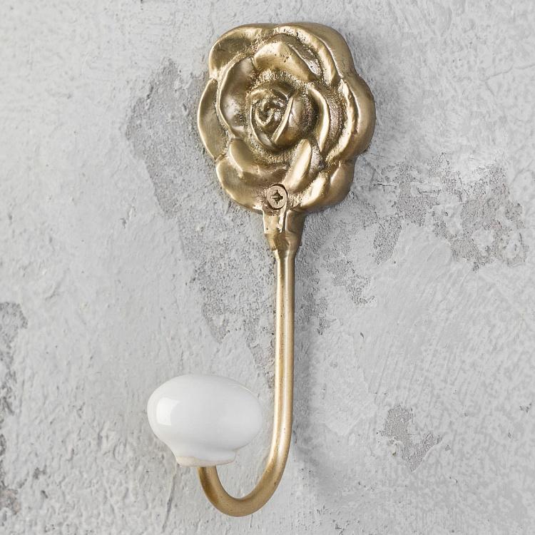 Golden Rose Hook With Ceramic Ball