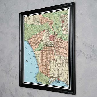 Картина-принт Map Los Angeles Small дуб Black Oak