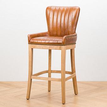 Барный стул Cocktail Barstool, Bleached Oak PF натуральная кожа Light Brown Grain