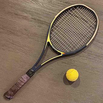 Винтажная теннисная ракетка и мяч Vintage Tennis Racket And Ball 13