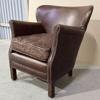 Кресло Professor Chair, Antique Wood discount натуральная кожа Vintage Cigar