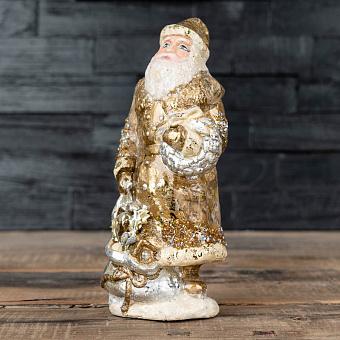 Новогодняя фигурка Paper Santa With Sack Gold/Cream 22 cm