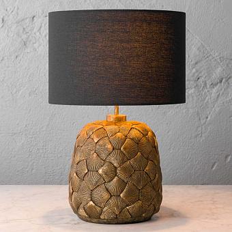 Настольная лампа Pineapple Antique Gold Table Lamp With Grey Shade