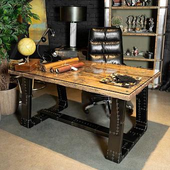 Обеденный стол Tracks Dining Table With Temp Glass Top Small металл Black Spitfire