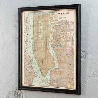 Картина-принт Map New York Small дуб Black Oak