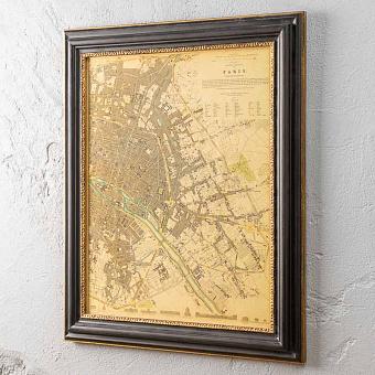 Винтажная картина-принт Vintage Maps Paris, France, 1834, MP1 Frame