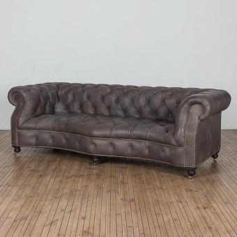 Трёхместный диван Serpentine 3 Seater натуральная кожа Destroyed Black