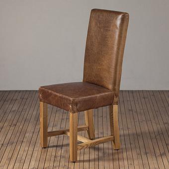 Стул Soho Dining Chair, Nibbed Wood натуральная кожа Choco Lush