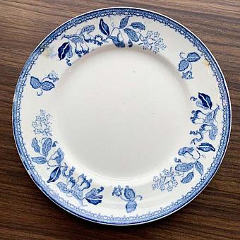 Винтажная тарелка Vintage Plate Blue White Large 14