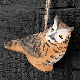 Подвесное украшение Hanging Wooden Owl 8 cm