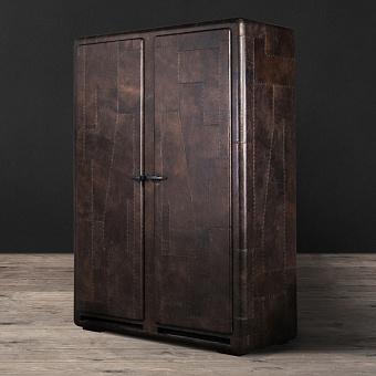 Кухонный шкаф с холодильником Hudson Cupboard With Fridge натуральная кожа Fury Black