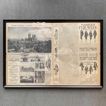 Винтажная газета в раме Vintage Times, Nov 5, 1928