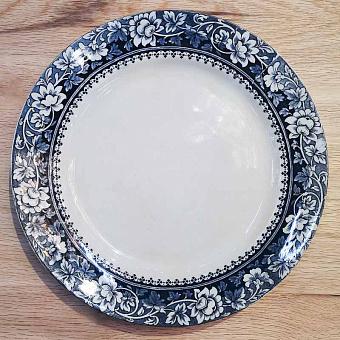 Винтажная тарелка Vintage Plate Blue White Large 21